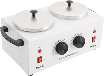 Dubbele Waxverwarmer - Dubbele Pot - Ontharen Thuis - Dubbele Temperatuurregeling - 400 ml - Wit