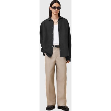 AllSaints Bandol Ls Shirt Black Größe: M | Casual hemden Outlet | Herren | Schwarz