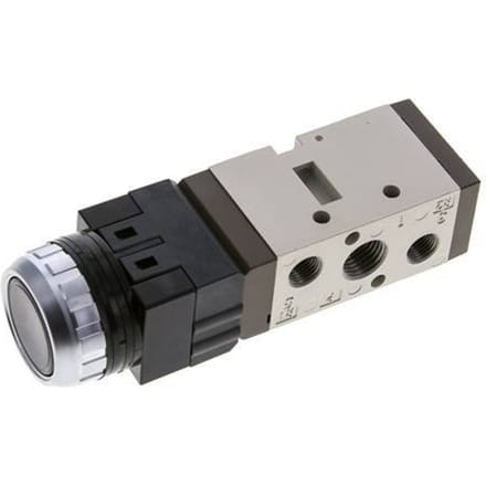 5/2 G1/4'' (G1/8'') Drukknop Ventiel Zwart 0-8bar/0-112psi YPC