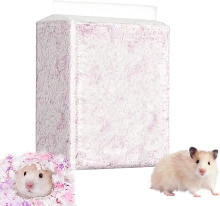 Bodembedekking Hamster - Knaagdier Bedding - Winterwarmte Creëren - Warmtevasthoudend Waterabsorberend - 450g Pakket - Paars Wit