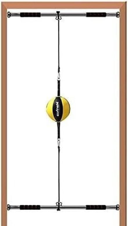 Bokszak - Slagbal - Coördinatie Trainen - Dubbele Bevestiging - 24 cm Diameter - Geel Zwart