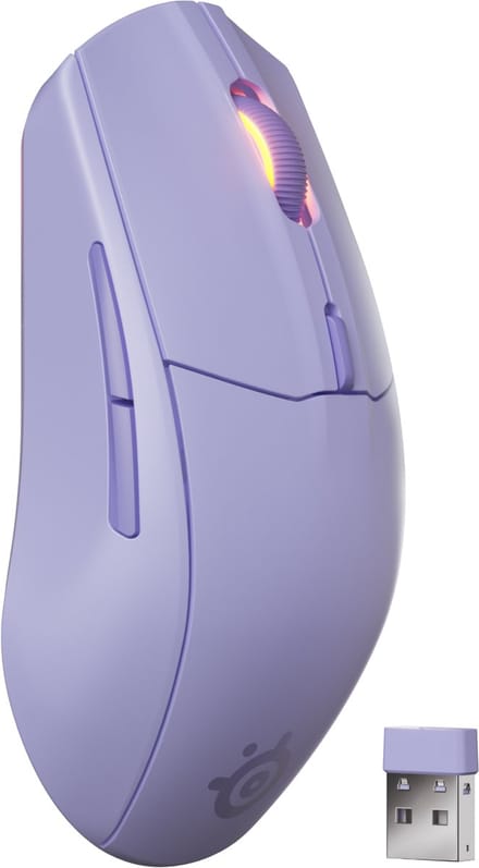SteelSeries Rival 3 Wireless Gen 2 Draadloze Gamingmuis - Lavender - 2.4Ghz & Bluetooth - 18.000 DPI - 200 uur accu