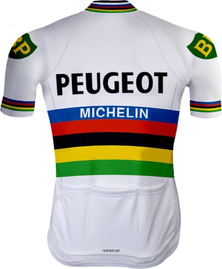 Retro Wielershirt Peugeot Regenboog - REDTED - 5XL