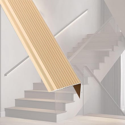Trapprofiel - Antislip strip - Veiligheid verhogen - L-vormig aluminium - 110/150cm - Goud