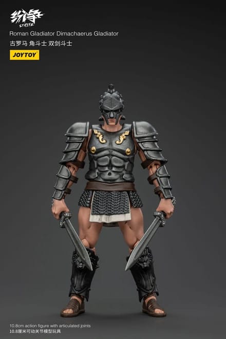 Joy Toy (CN) Strife Action Figure 1/18 Roman Gladiator Dimachaerus Gladiator 11 cm Action Figuur