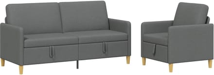 vidaXL - Sofa - Set - Met - Opslag - 2 - st - Donkergrijs - Polyester