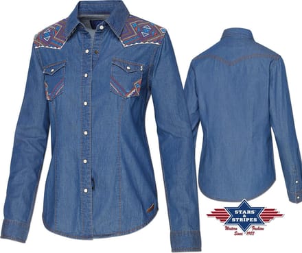 Stars & Stripes Western Blouse AVA maat XXL
