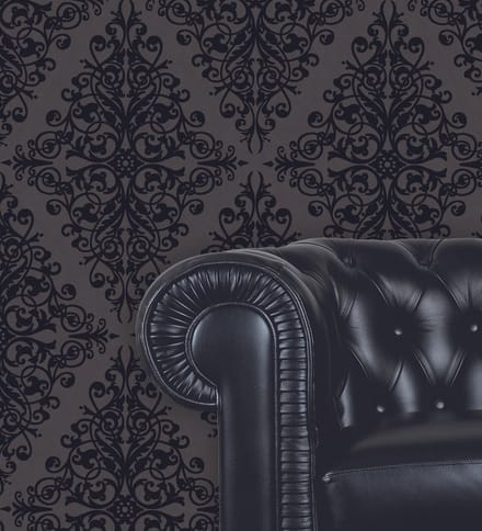 Dutch Wallcoverings Schuimvinylbehang ornament - Zwart