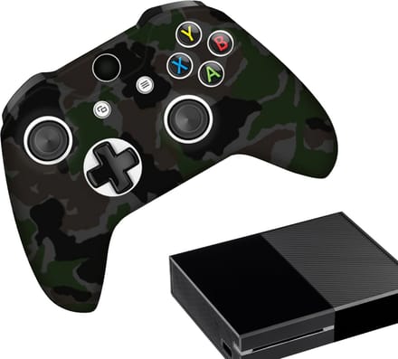 Gadgetpoint - Hoesjes & Skins voor Xbox One - Performance Gaming Case - Soft Grip Covers - Anti-Slip Controller Accessoires - Camo - Donkergroen