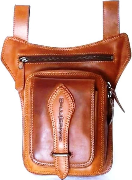 Hillburry leren riemtas beentas cognac
