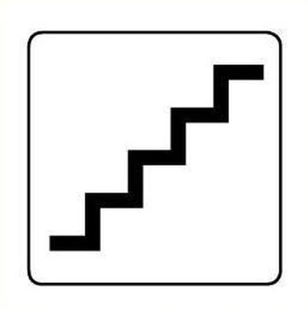 Trap sticker, wit zwart 400 x 400 mm
