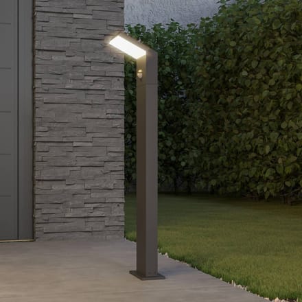 Arcchio - Padverlichting, zuillampen - 1licht - aluminium, polycarbonaat - H: 100 cm - donkergrijs, wit - Inclusief lichtbron
