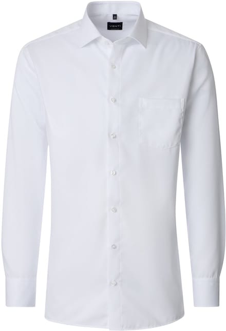 VENTI CASA MODA comfort fit overhemd - twill - wit - Strijkvrij - Boordmaat: 44