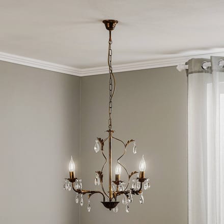 ONLI Kroonluchter Teresa met kristallen, 3-lamps
