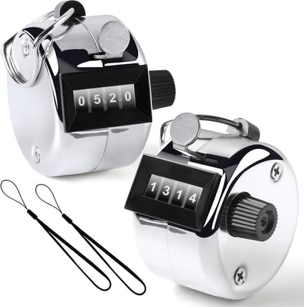 Premium Clicker Counter - Handmatige Mechanische Telling met Nylon Lanyard - Set van 2