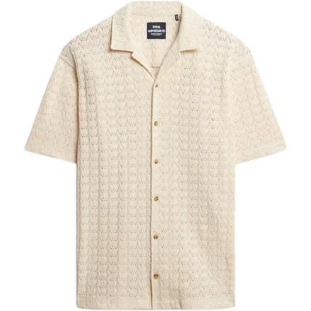 Superdry - Gebreid overhemd met textuur - Heren - Shirts
