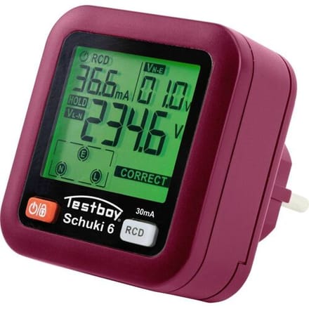 Testboy Testavit Schuki 6 Stopcontacttester CAT II 300 V LCD