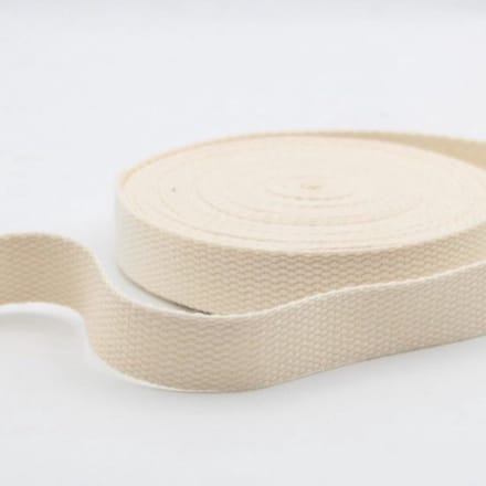 Katoenen Riem 3 Meter - Handvat Tas Riem Rugzak - Ecru - 2,5 cm