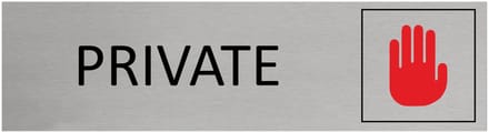 CombiCraft Aluminium deurbordje Private 165x45mm met tape - per stuk