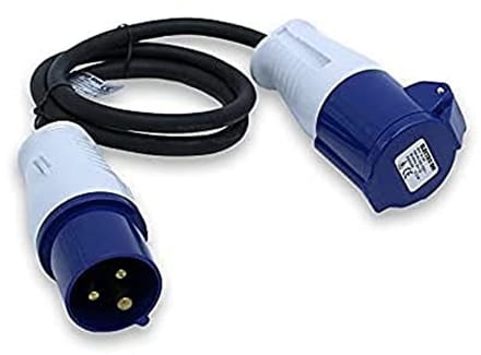 Industriële verlengkabel adapter 1 meter – stekker naar bus