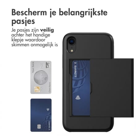 imoshion Hoesje met Pasjeshouder - Geschikt voor Apple iPhone XR - Zwart