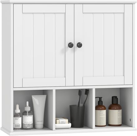HOMCOM-Wandkast-MDF-60 x 19,5 x 60 cm-Wit