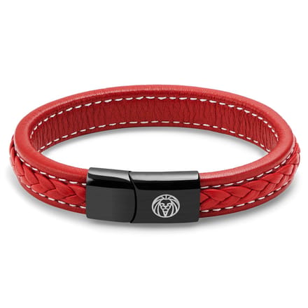 Rode Retro Leren Armband