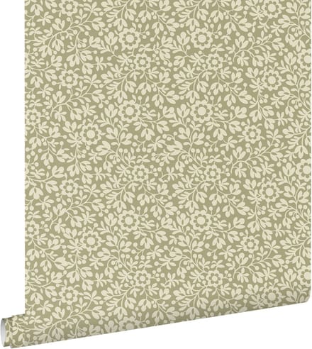 ESTAhome behang bloemetjes groen - 50 x 900 cm - 131669