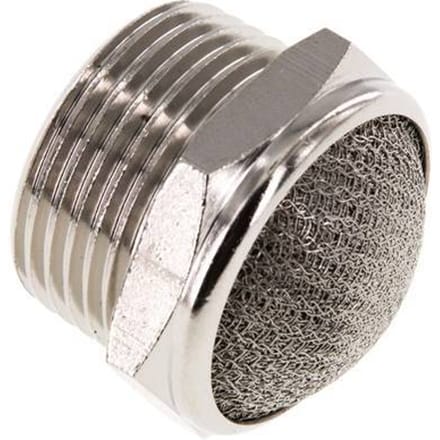 NPT 1'' Vernikkeld Messing Compact Pneumatische Geluiddemper 1.4301 Draadgaas