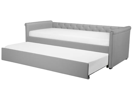 LIBOURNE - Onderschuifbed - Lichtgrijs - 90 x 200 cm - Polyester