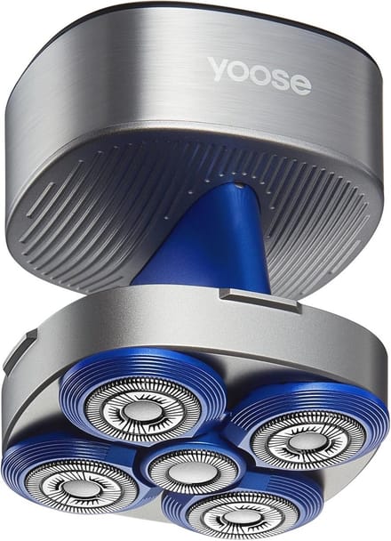 Elektrisch Kaal Scheerapparaat voor Heren - IPX7 Waterdicht, 5 Magnetische Scheerkoppen, Snelladen Type C