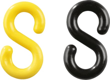 S-haken kunststof Geel / Zwart