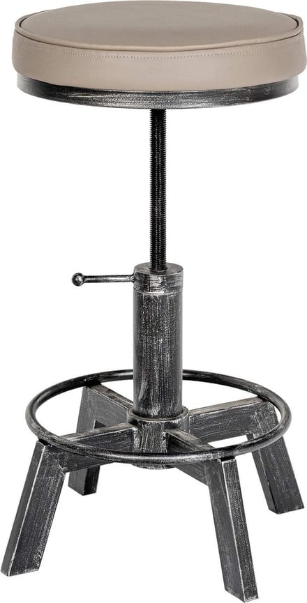 CLP Destin Hocker - Krukje - Poef - Rond - antiek zilver