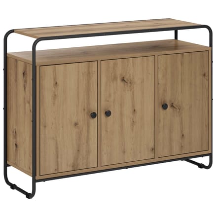vidaXL - Dressoir - Artisanaal - eiken - 102 - x - 35 - x - 75 - cm - Bewerkt - hout