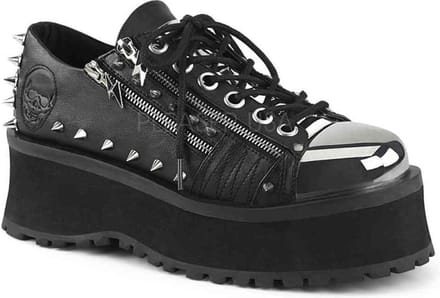 DemoniaCult - GRAVEDIGGER-04 Plateau sneakers - US 4 - 36 Shoes - Zwart