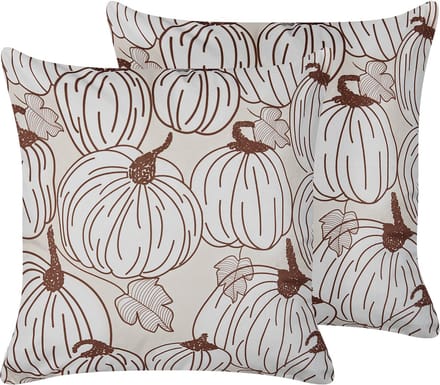 GOURD - Sierkussen set van 2 - Beige - 45 x 45 cm - Fluweel