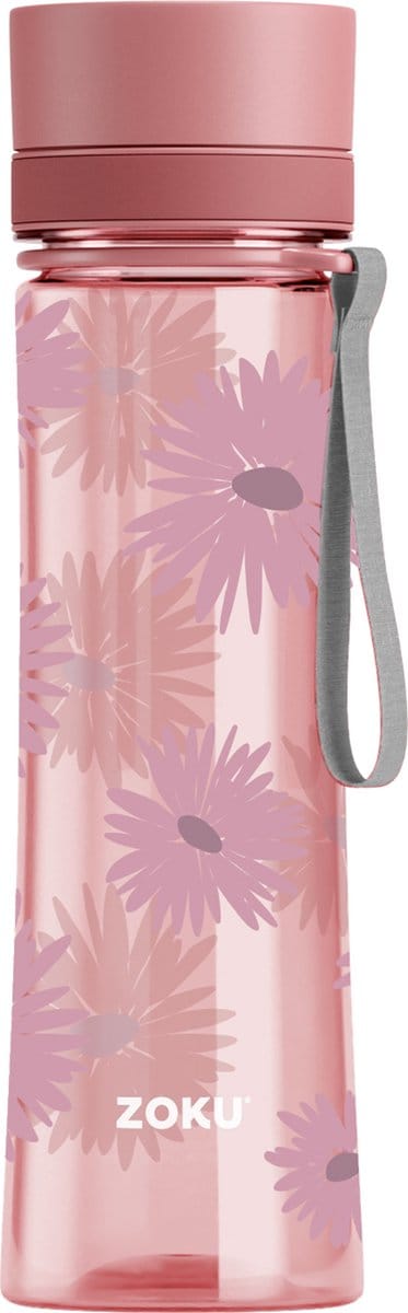 Zoku - Drinkfles 600 ml Pink Floral - Polypropyleen - Roze