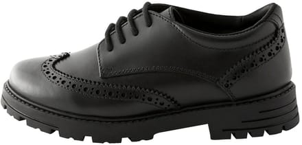 Next - Meisjes - Leren brogues met grove veters voor school - Zwart