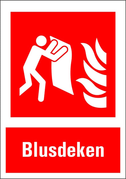 Blusdeken sticker met tekst 210 x 297 mm