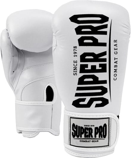 Super Pro Combat Gear Champ (kick)bokshandschoenen Wit/Zwart 14oz