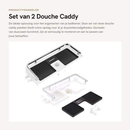 Dailygoods- Douche Caddy Verstelbaar - Douche Plank - Opslag Plank - Organizer - Toilettas Houder - Zeepbak