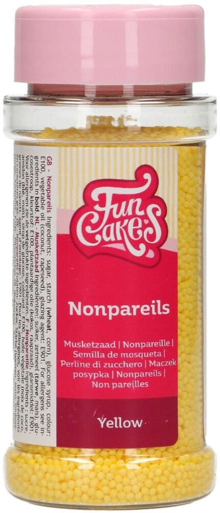 FunCakes Musketzaad Geel - 80g - Suikerdecoratie - Eetbare Taartdecoratie