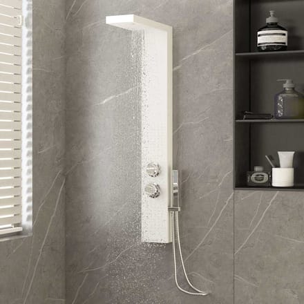vidaXL - Douchepaneelsysteem - aluminium - wit