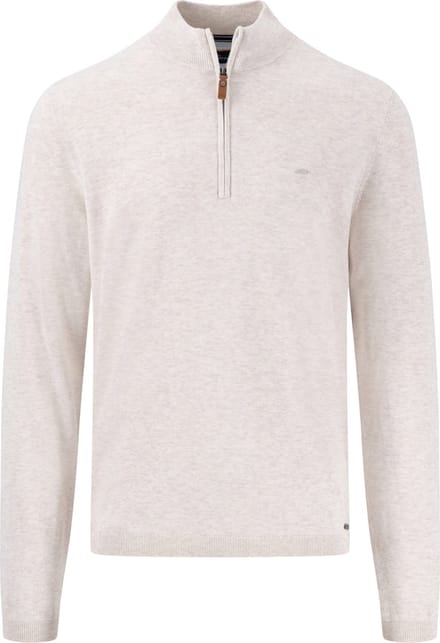 Fynch-Hatton - Half zip trui - Heren - XXL - Gebroken wit - Katoen - 1502-316