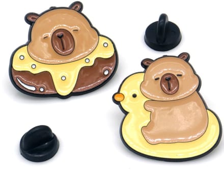Set Sierspelden – Capybara Design – Pins – Schattige Dierenbroches – 2 stuks