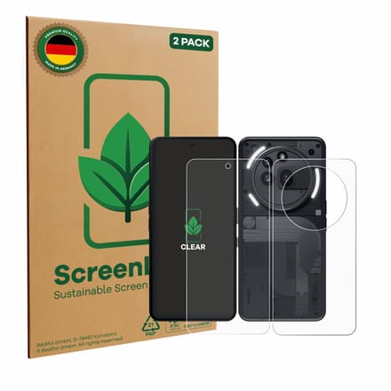 2 Stuks Screenprotector voor Nothing Phone (3a) Pro (Voor+Achter) - Hoogwaardige Beschermfolie transparant