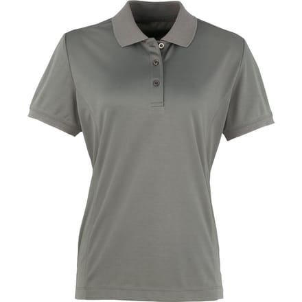 Premier Dames/dames Coolchecker korte mouw Pique Polo T-Shirt (Donkergrijs)