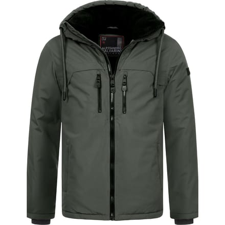 Alessandro Salvarini heren winterjas AS-332 met teddyvoering en capuchon