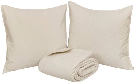 Beddensprei Lilou 240 x 260 cm - Celadon Groen - Inclusief 2 Kussenslopen - Donsvervang Polyester - Dekmatras -