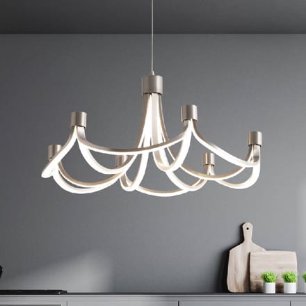 Näve LED hanglamp Festos, nikkel mat, dimbaar